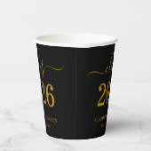 Class of 2026 Black Gold Graduation  Pappbecher (Rechts)