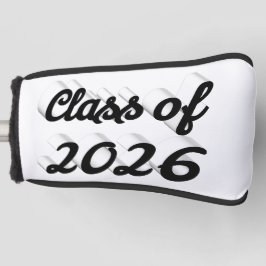 Class of 2026 black script graduation  golf headcover