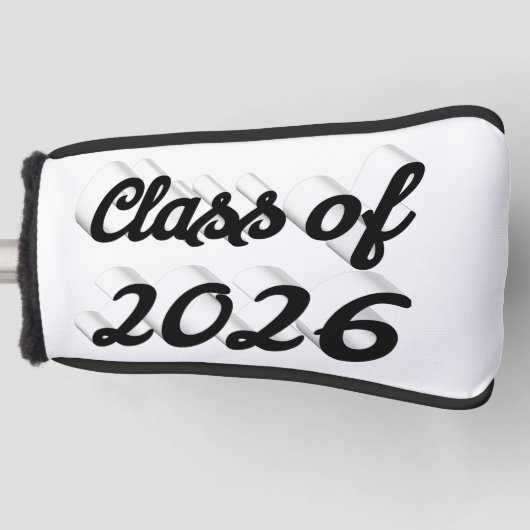Class of 2026 black script graduation  golf headcover (Vorderseite)