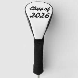 Class of 2026 black script graduation  golf headcover