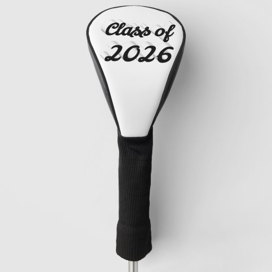Class of 2026 black script graduation  golf headcover (Vorderseite)