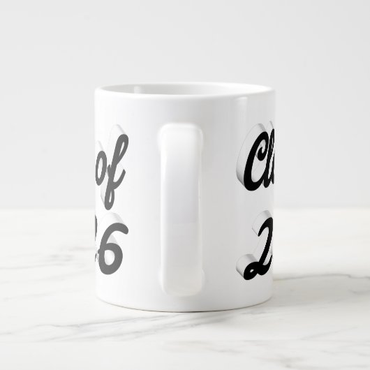 Class of 2026 black script graduation Jumbo-Tasse (Rückseite)