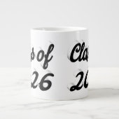 Class of 2026 black script graduation Jumbo-Tasse (Vorderseite)
