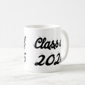 Class of 2026 black script graduation kaffeetasse (VorderseiteRechts)