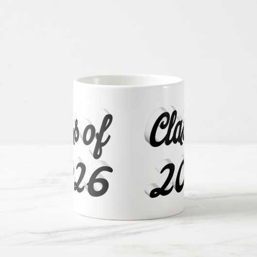 Class of 2026 black script graduation kaffeetasse (Mittel)