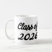 Class of 2026 black script graduation kaffeetasse (Links)