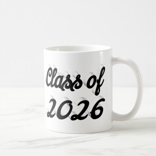 Class of 2026 black script graduation kaffeetasse (Rechts)