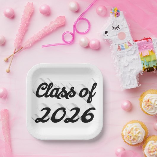Class of 2026 black script graduation  pappteller (Party)