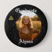 Class of 2026 Black Tassel Dignified Graduation Button (Vorderseite)
