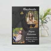 Class of 2026 Black Tassel Dignified Graduation Einladung (Stehend Vorderseite)