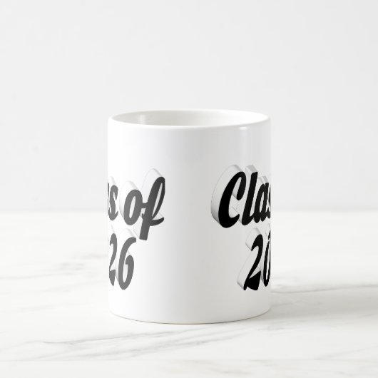 Class of 2026 black text graduation kaffeetasse (Mittel)