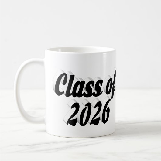 Class of 2026 black text graduation kaffeetasse (Links)