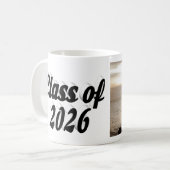 Class of 2026 black text graduation photo  kaffeetasse (Vorderseite Links)