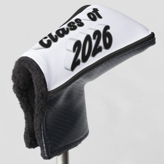 Class of 2026 black typography graduation  golf headcover (3/4 Vorderseite)