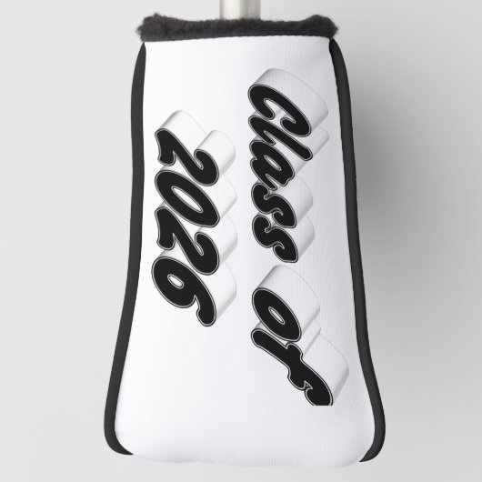 Class of 2026 black typography graduation  golf headcover (Rotieren 90)