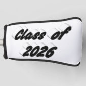Class of 2026 black typography graduation  golf headcover (Vorderseite)