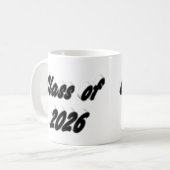 Class of 2026 black typography graduation kaffeetasse (Vorderseite Links)