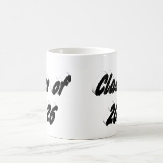 Class of 2026 black typography graduation kaffeetasse (Mittel)