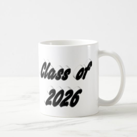 Class of 2026 black typography graduation kaffeetasse (Rechts)