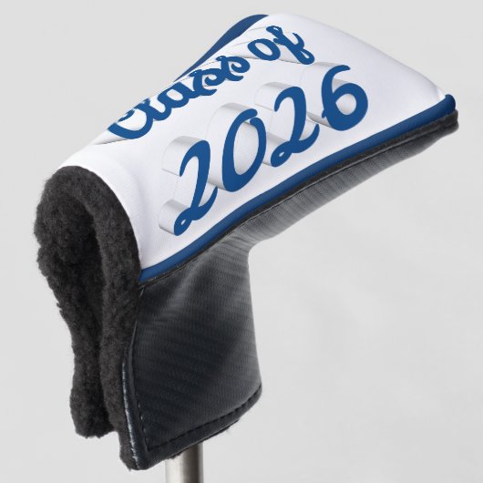 Class of 2026 blue script graduation  golf headcover (3/4 Vorderseite)