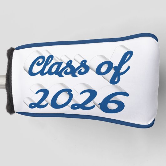 Class of 2026 blue script graduation  golf headcover (Vorderseite)