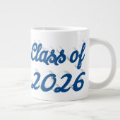 Class of 2026 blue script graduation Jumbo-Tasse (Rechts)