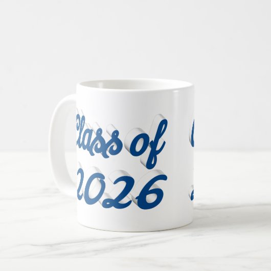 Class of 2026 blue script graduation  kaffeetasse (Vorderseite Links)