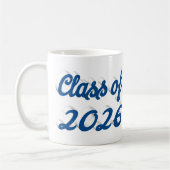 Class of 2026 blue script graduation  kaffeetasse (Links)