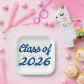 Class of 2026 blue script graduation  pappteller (Party)
