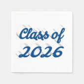 Class of 2026 blue script graduation serviette (Vorderseite)