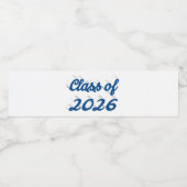 Class of 2026 blue script graduation  wasserflaschenetikett (Einzelnes Label)