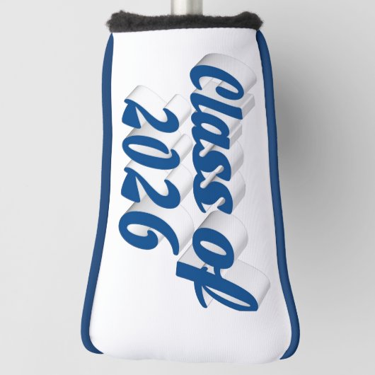 Class of 2026 blue text graduation  golf headcover (Rotieren 90)