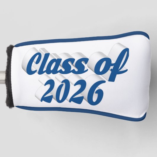 Class of 2026 blue text graduation  golf headcover (Vorderseite)