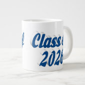 Class of 2026 blue text graduation Jumbo-Tasse (Vorderseite Rechts)