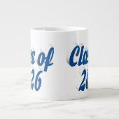Class of 2026 blue text graduation Jumbo-Tasse (Vorderseite)