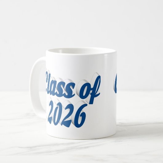 Class of 2026 blue text graduation kaffeetasse (Vorderseite Links)