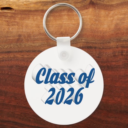 Class of 2026 blue text graduation schlüsselanhänger (Vorderseite)