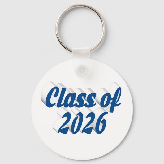 Class of 2026 blue text  graduation  schlüsselanhänger (Rückseite)