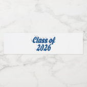 Class of 2026 blue text graduation  wasserflaschenetikett (Einzelnes Label)
