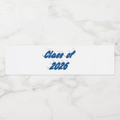 Class of 2026 blue tyoography graduation  wasserflaschenetikett (Einzelnes Label)