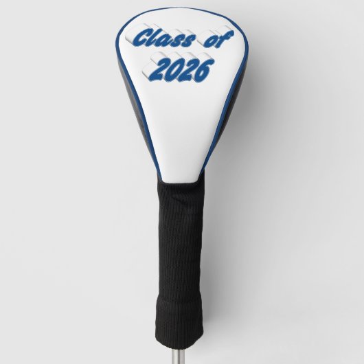 Class of 2026 blue typography graduation  golf headcover (Vorderseite)