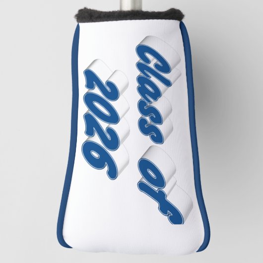 Class of 2026 blue typography graduation  golf headcover (Rotieren 90)