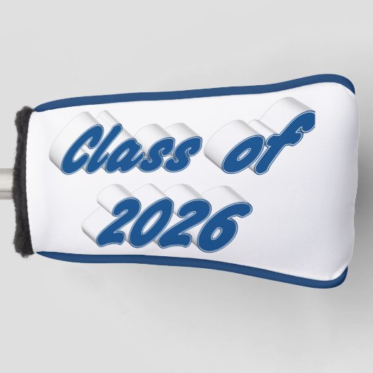 Class of 2026 blue typography graduation  golf headcover (Vorderseite)