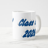 Class of 2026 blue typography graduation Jumbo-Tasse (Vorderseite Rechts)