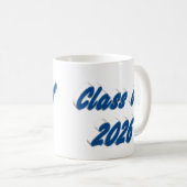 Class of 2026 blue typography graduation kaffeetasse (VorderseiteRechts)
