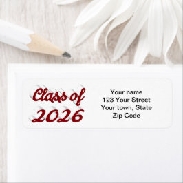 Class of 2026 burgundy script graduation