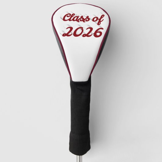 Class of 2026 burgundy script graduation  golf headcover (Vorderseite)