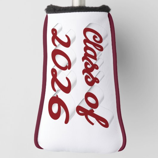 Class of 2026 burgundy script graduation  golf headcover (Rotieren 90)