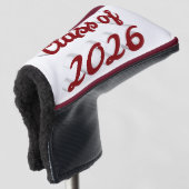 Class of 2026 burgundy script graduation  golf headcover (3/4 Vorderseite)