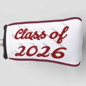 Class of 2026 burgundy script graduation  golf headcover (Vorderseite)